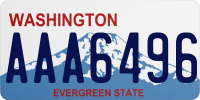 WA license plate AAA6496