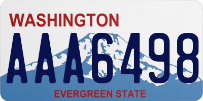 WA license plate AAA6498