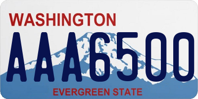 WA license plate AAA6500