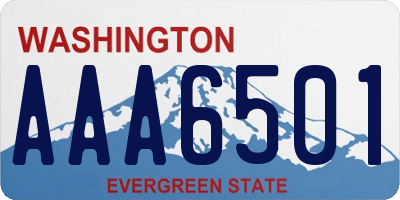 WA license plate AAA6501