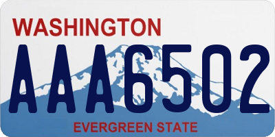 WA license plate AAA6502