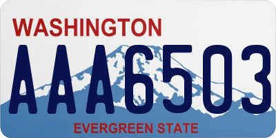 WA license plate AAA6503