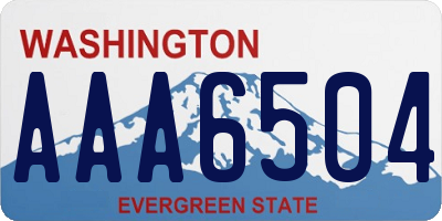 WA license plate AAA6504