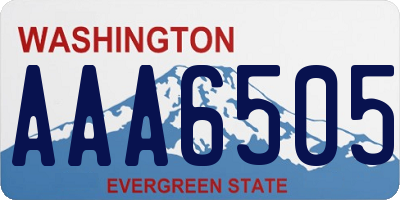 WA license plate AAA6505