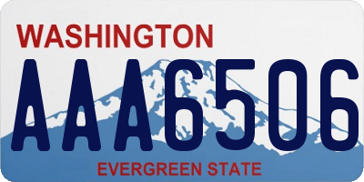 WA license plate AAA6506