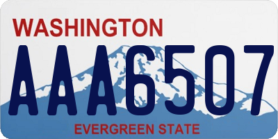 WA license plate AAA6507