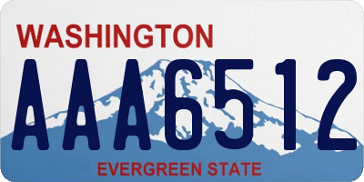 WA license plate AAA6512