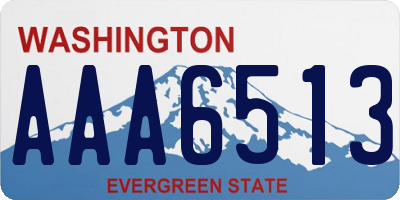 WA license plate AAA6513