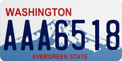 WA license plate AAA6518