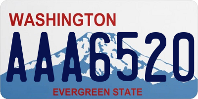 WA license plate AAA6520