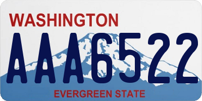 WA license plate AAA6522