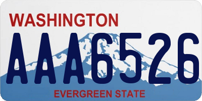 WA license plate AAA6526