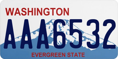 WA license plate AAA6532