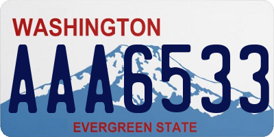 WA license plate AAA6533