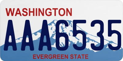 WA license plate AAA6535