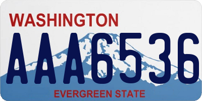 WA license plate AAA6536