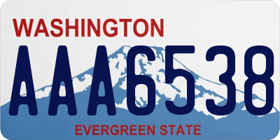 WA license plate AAA6538