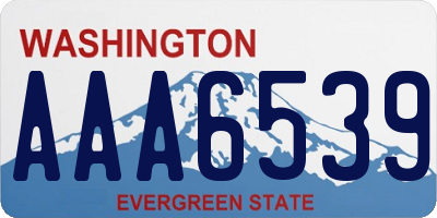 WA license plate AAA6539