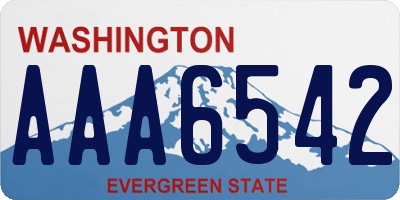 WA license plate AAA6542