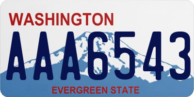 WA license plate AAA6543