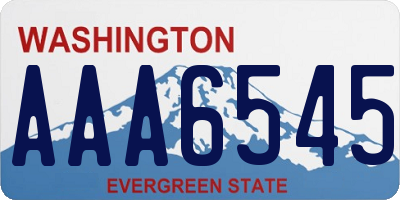 WA license plate AAA6545