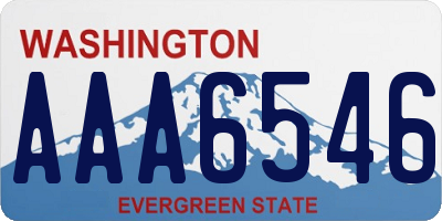 WA license plate AAA6546