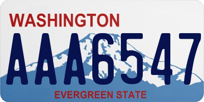 WA license plate AAA6547