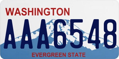 WA license plate AAA6548