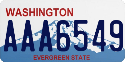 WA license plate AAA6549
