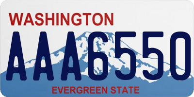 WA license plate AAA6550