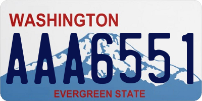 WA license plate AAA6551