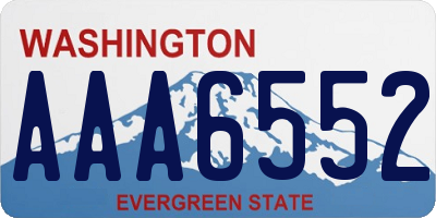 WA license plate AAA6552