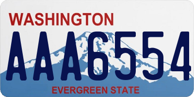 WA license plate AAA6554