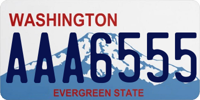 WA license plate AAA6555