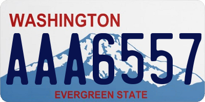 WA license plate AAA6557