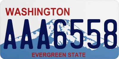 WA license plate AAA6558