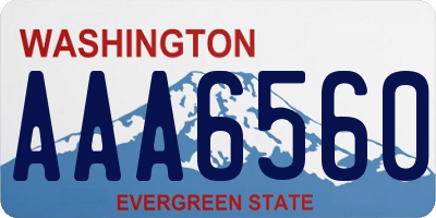 WA license plate AAA6560