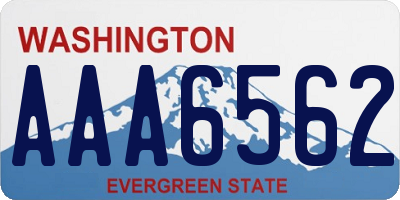 WA license plate AAA6562