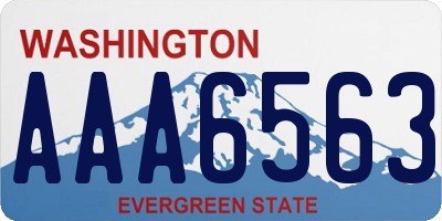 WA license plate AAA6563