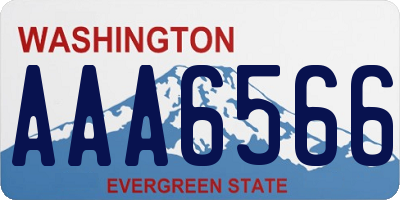 WA license plate AAA6566