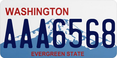 WA license plate AAA6568