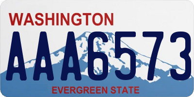 WA license plate AAA6573