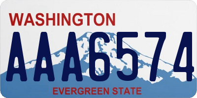 WA license plate AAA6574