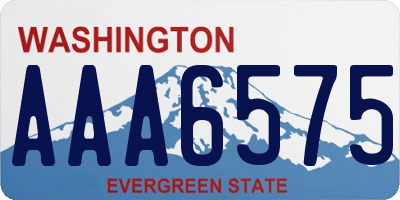 WA license plate AAA6575