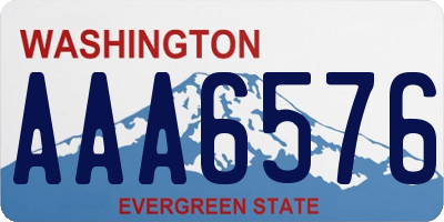 WA license plate AAA6576