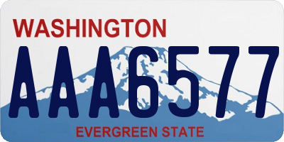 WA license plate AAA6577