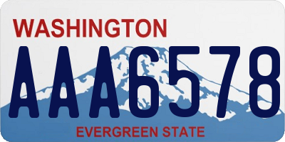 WA license plate AAA6578
