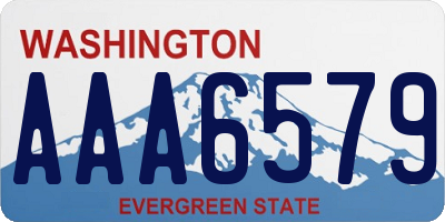 WA license plate AAA6579