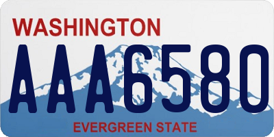 WA license plate AAA6580