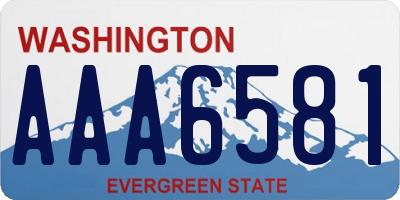 WA license plate AAA6581